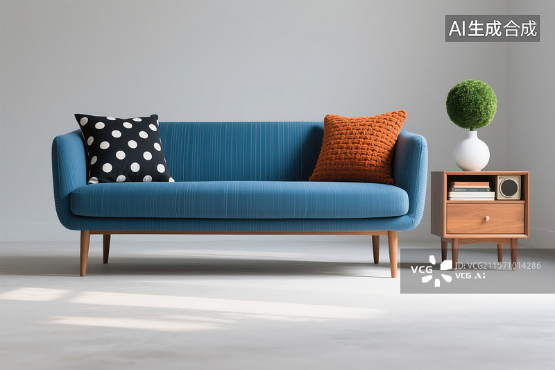 【AI数字艺术】简约角落：复古与自然的惬意邂逅图片素材