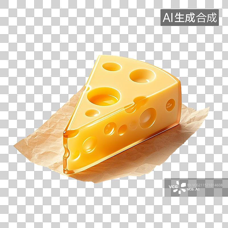 【AI数字艺术】3D渲染，奶酪，芝士，奶制品，烘焙原材料免抠元素图片素材