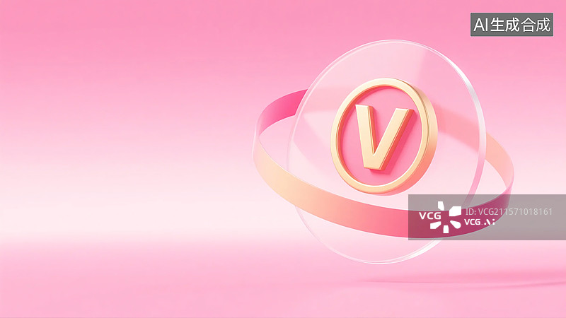 【AI数字艺术】闪耀 V 字母标：金色的荣耀标识图片素材
