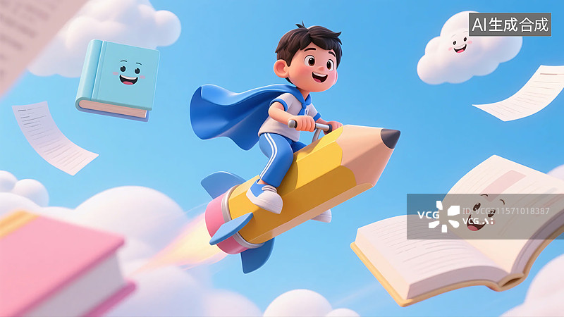 【AI数字艺术】学途逐梦：奇幻的学习之旅图片素材