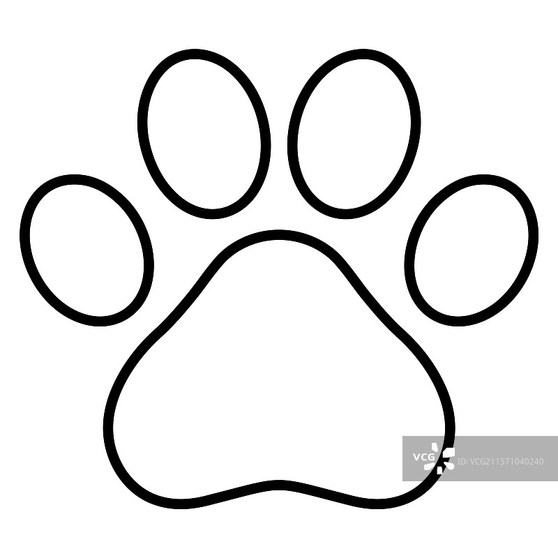 孤立的猫爪印轮廓图片素材