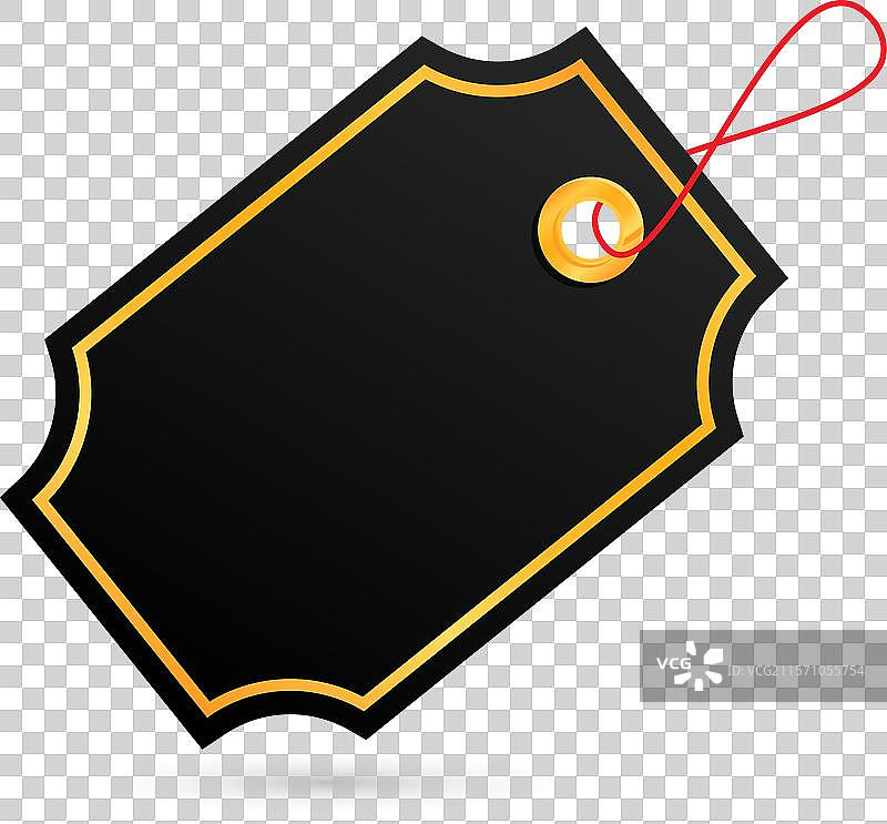 带金色边框的黑色空白价格标签图片素材