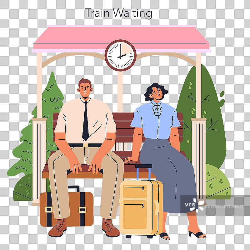 火车旅行平面图图片素材