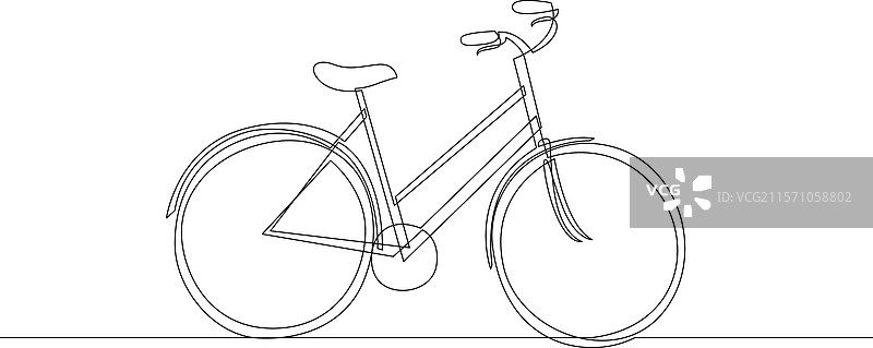 自行车连续一笔画图片素材