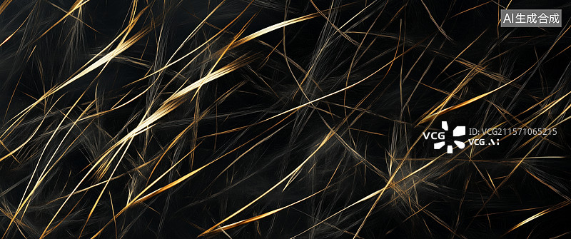 【AI数字艺术】金色线条交织的抽象背景图片素材