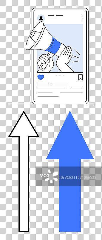 社交媒体营销概念与扩音器图片素材
