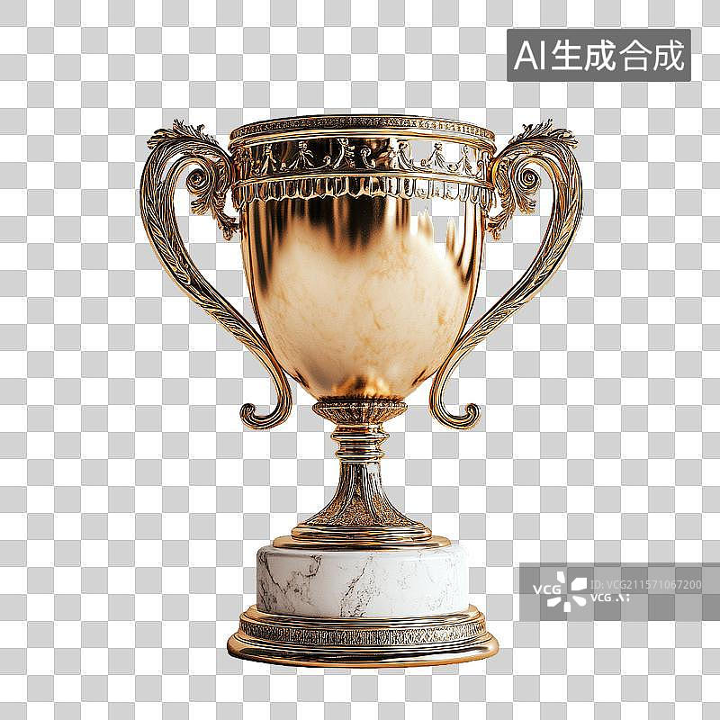 【AI数字艺术】金色奖杯图片素材