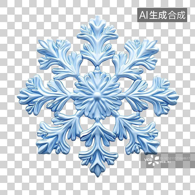 【AI数字艺术】蓝色雪花图案图片素材