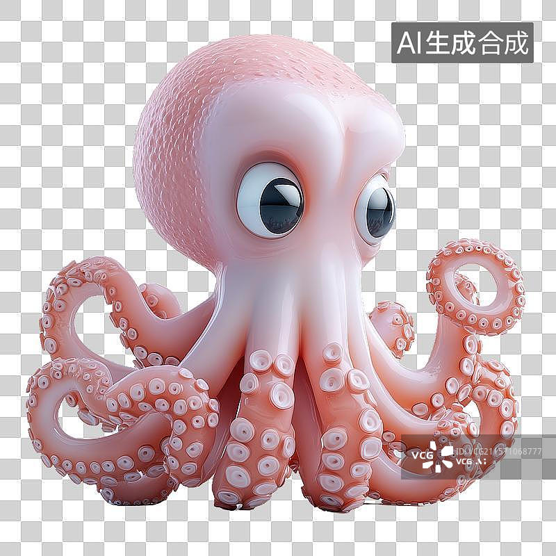 【AI数字艺术】粉红色卡通章鱼图片素材