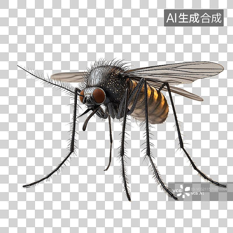 【AI数字艺术】一只苍蝇的特写图片素材
