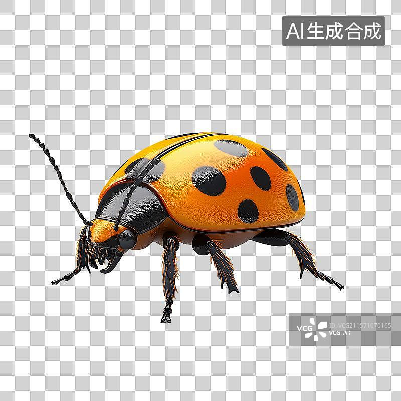 【AI数字艺术】橙色斑点甲虫图片素材