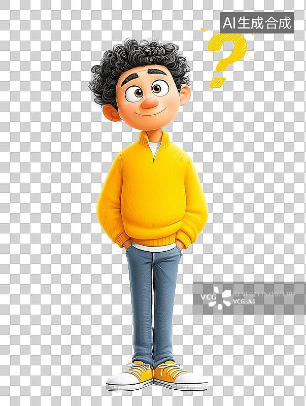 【AI数字艺术】【免抠png素材】一个困惑的男人图片素材