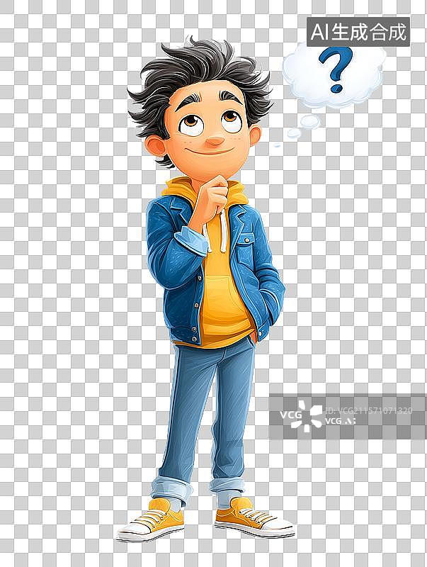 【AI数字艺术】【免抠png素材】一个困惑的男人图片素材