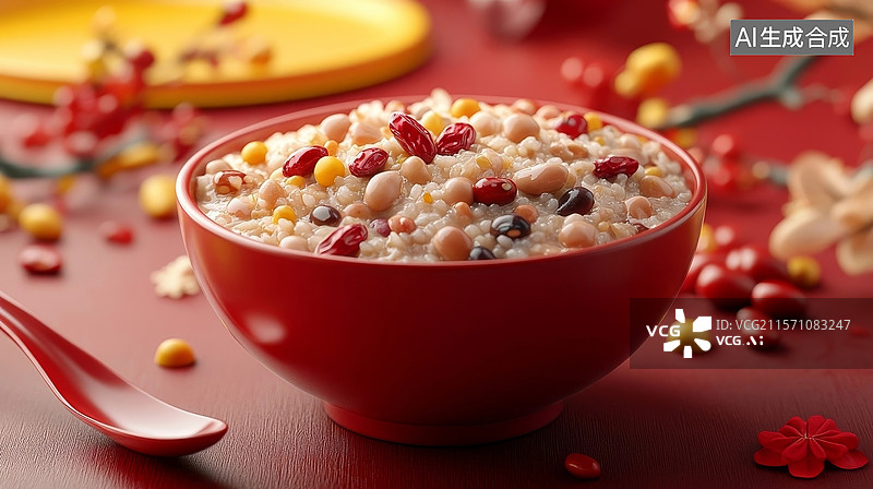 【AI数字艺术】新年美味杂粮粥图片素材
