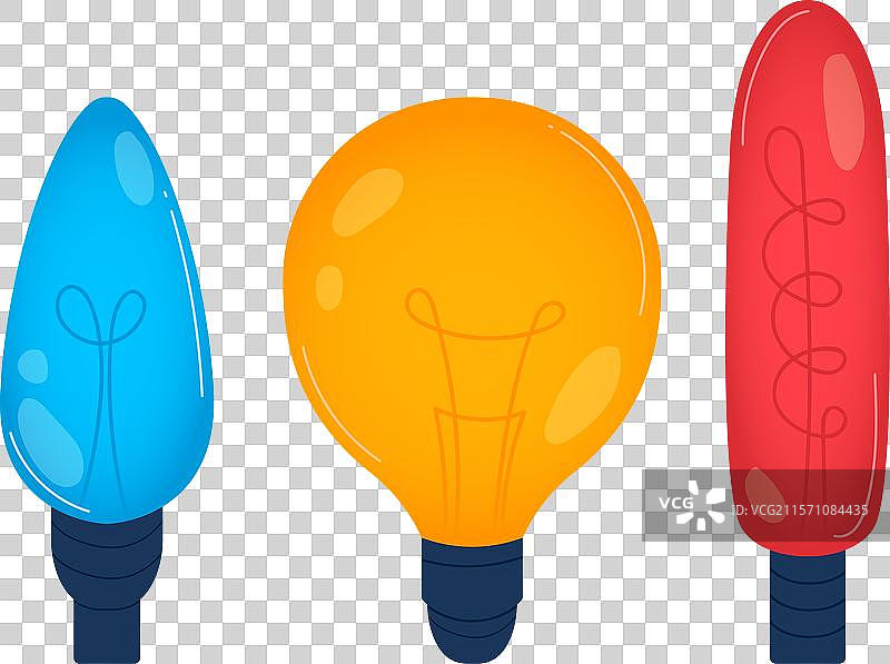 三种独特形状的灯泡图片素材