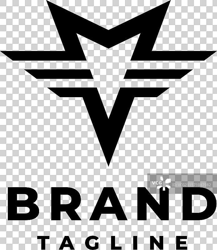 字母m和v的初始标志设计图片素材