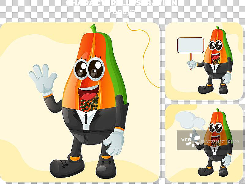 可爱的木瓜角色用于广告图片素材