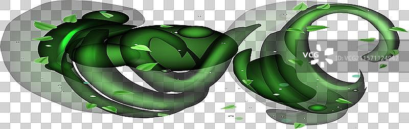 绿色闪亮的线条螺旋弹簧风效应图片素材