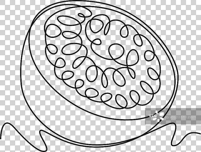 单线条绘制的半切健康食品图片素材