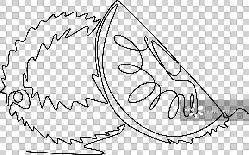 连续一笔画的完整和切片图形图片素材