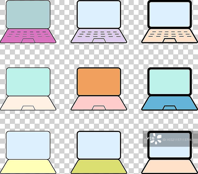 笔记本电脑平面网页图标集图片素材