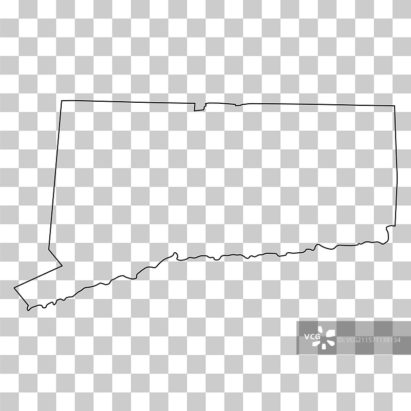 美国康涅狄格州地图形状图片素材