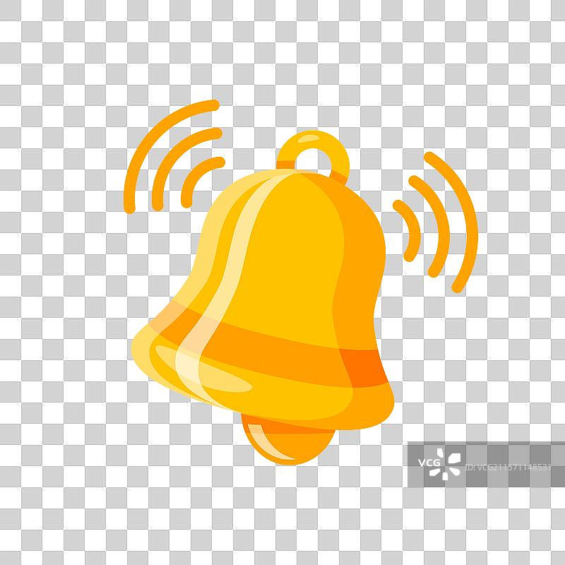 平面风格的通知铃铛图标，表示来电图片素材