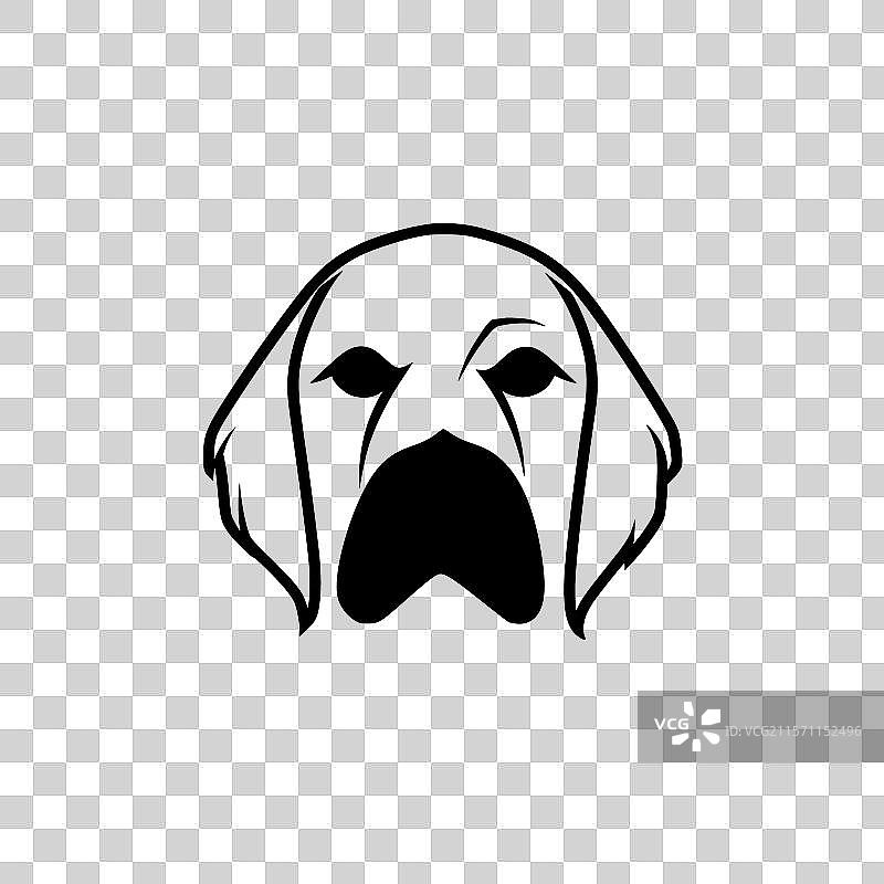 黑白色孤立狗图标图片素材
