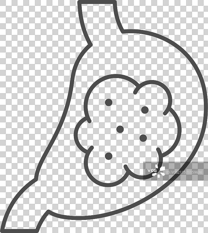 腹部胀气线条图标图片素材