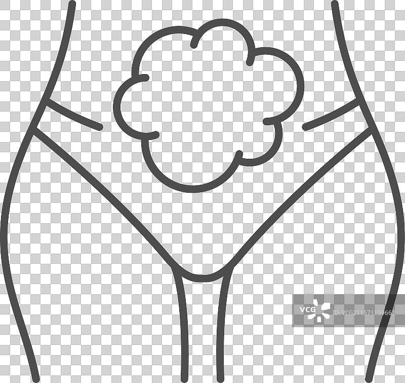 腹部胀气线条图标图片素材