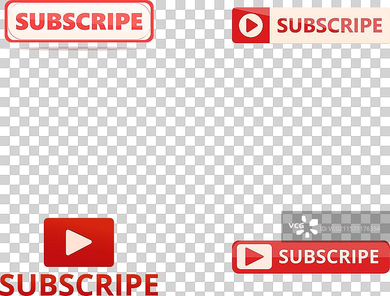 订阅概念图标集 卡通风格 红色图片素材