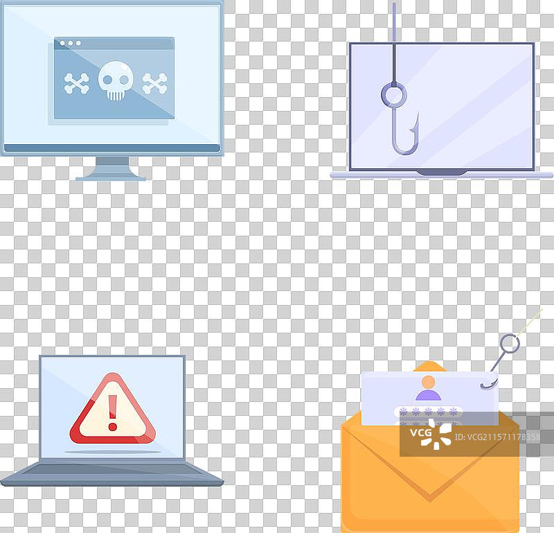 黑客活动图标集 卡通 邮件图片素材