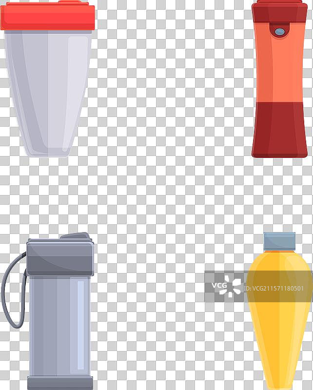 卡通热水杯图标集图片素材