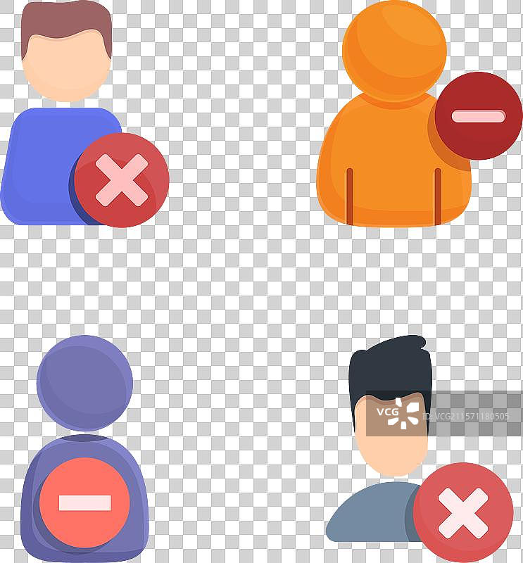 移除用户图标集卡通账户图片素材