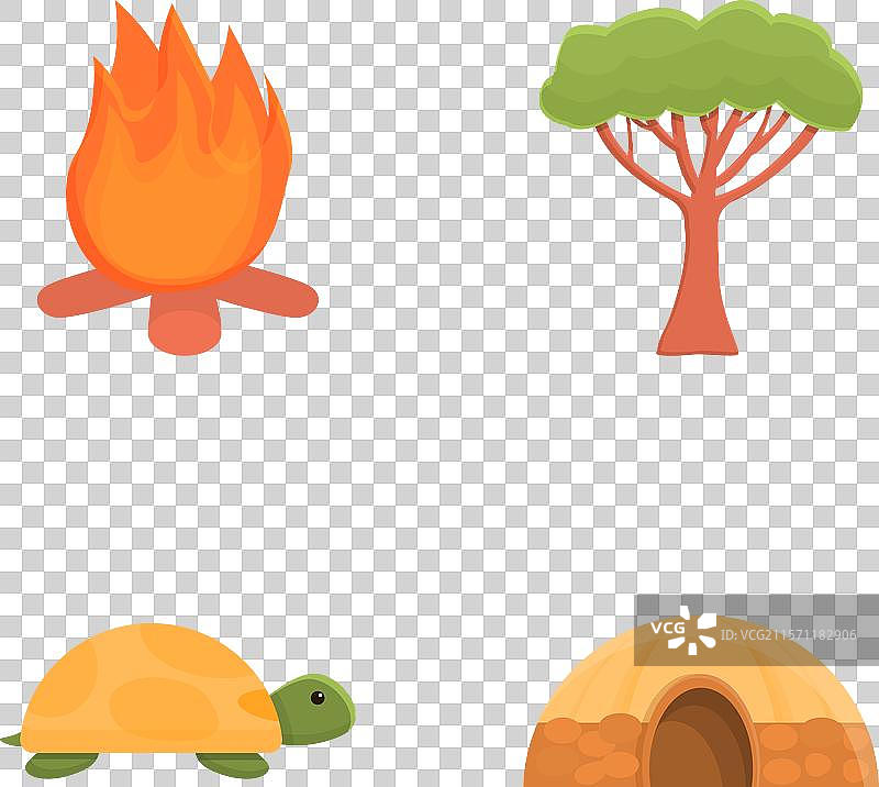 卡通野生动物园图标集 户外探险图片素材