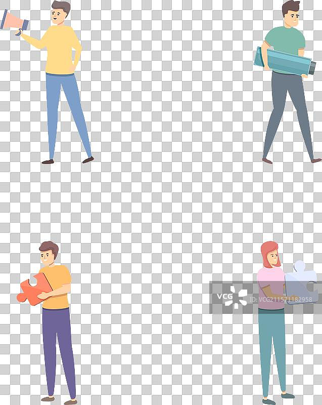 实现概念图标集卡通风格图片素材