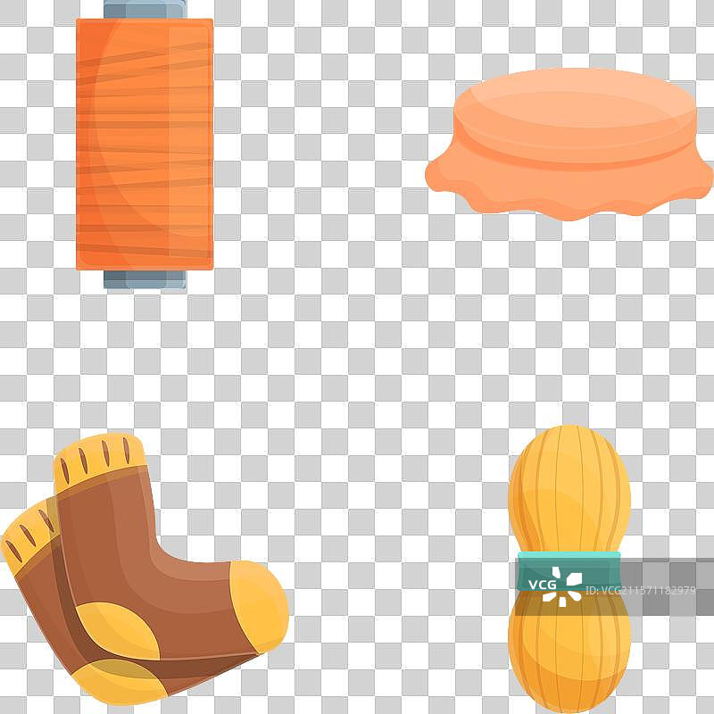 手工制作的卡通图标集合图片素材