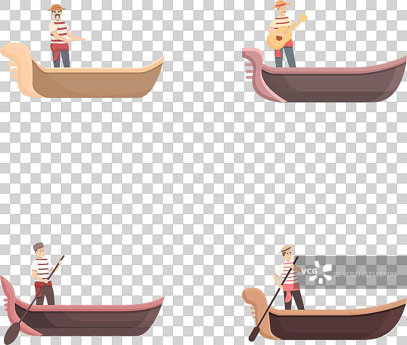 意大利船夫图标卡通系列图片素材