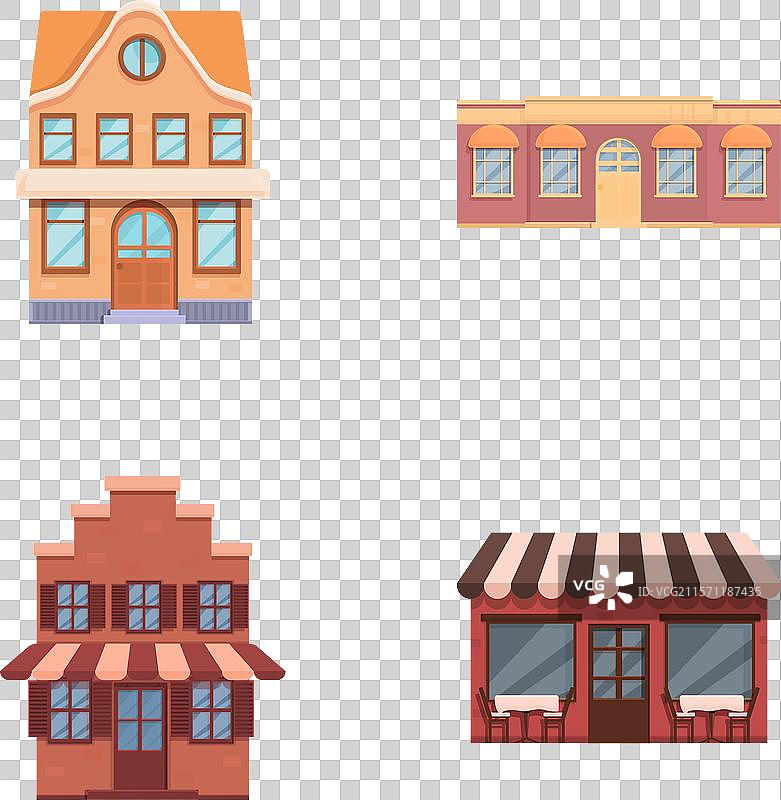 街头餐馆图标卡通系列图片素材