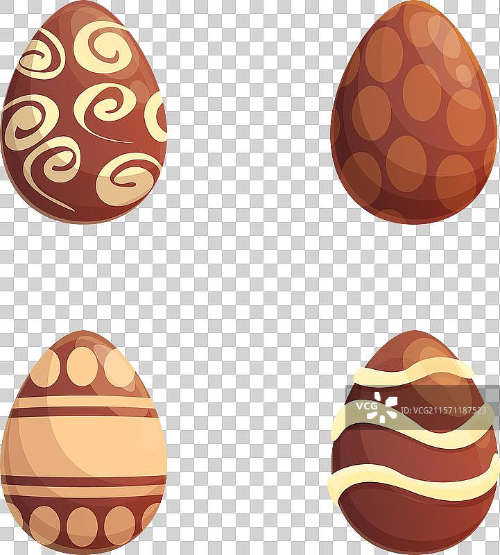 卡通巧克力蛋图标集合各种款式图片素材