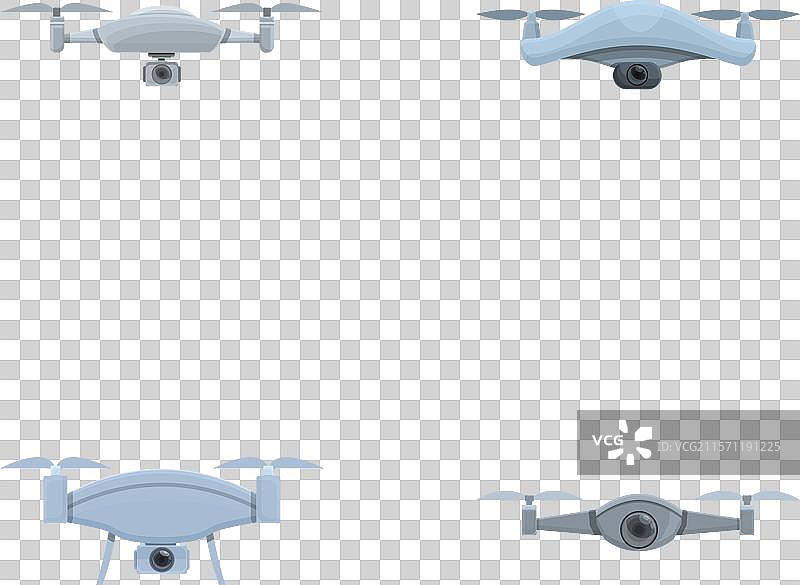 卡通无人机图标集与遥控器图片素材