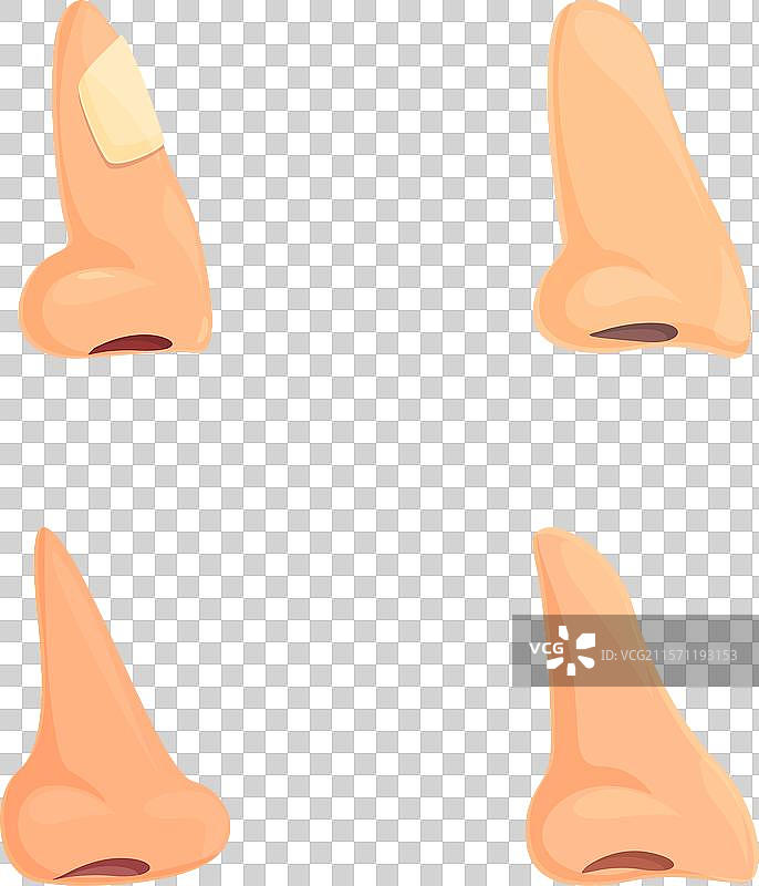 卡通鼻整形手术图标集图片素材