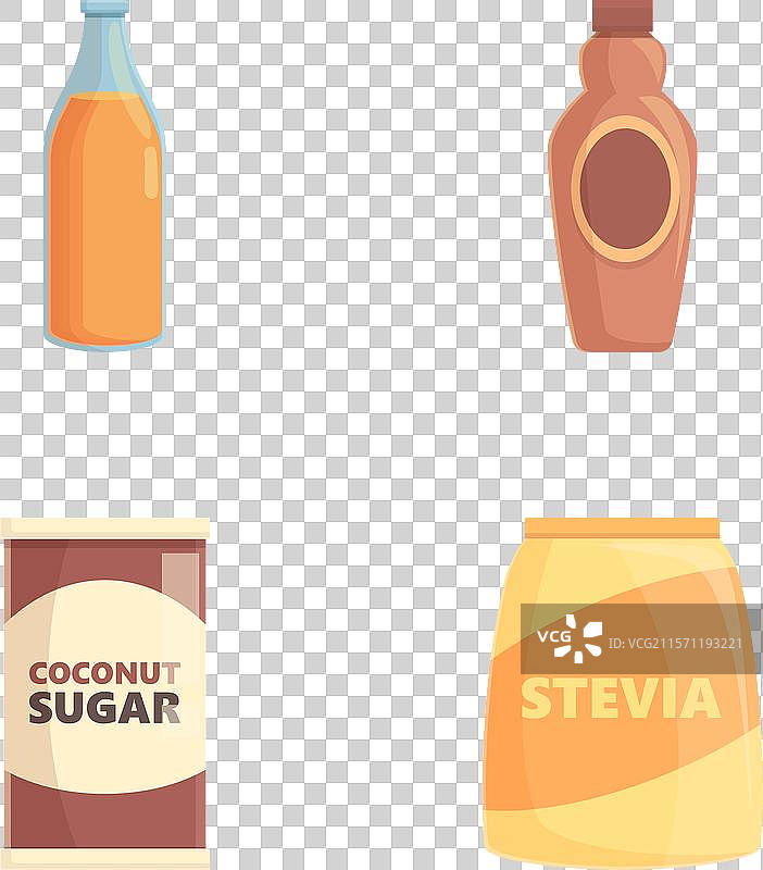 天然甜味剂图标集卡通食品图片素材