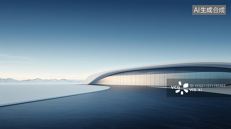 【AI数字艺术】抽象的几何建筑光影图片素材