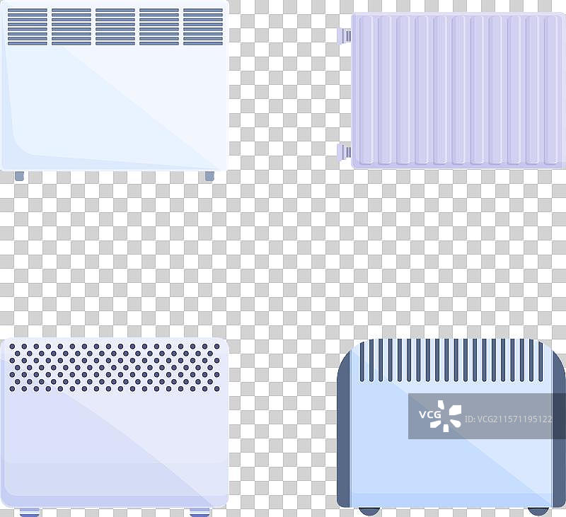 卡通散热器图标集图片素材