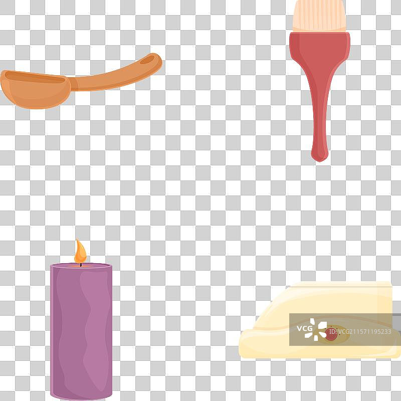 卡通美容水疗护理图标集图片素材