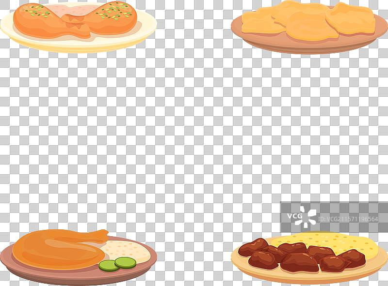 加勒比早餐图标卡通集合图片素材