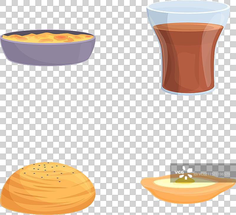 阿塞拜疆美食图标卡通系列图片素材