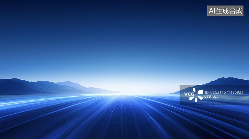 【AI数字艺术】科技感山峦道路汽车海报背景图片素材