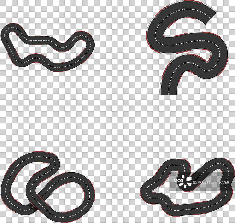 各种曲线轨道图标卡通集合图片素材